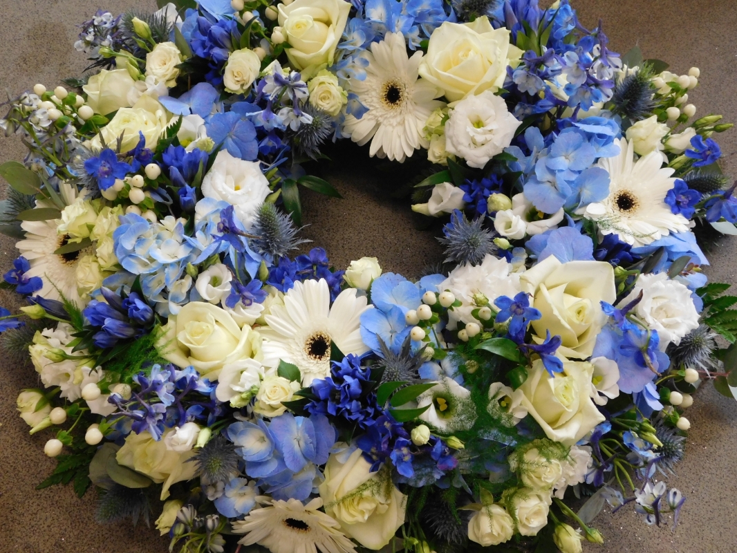 Blue & White Wreath