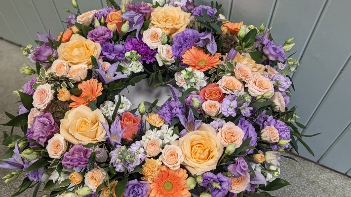 Lilac & Peach Wreath