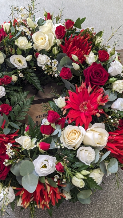 White & Red Wreath