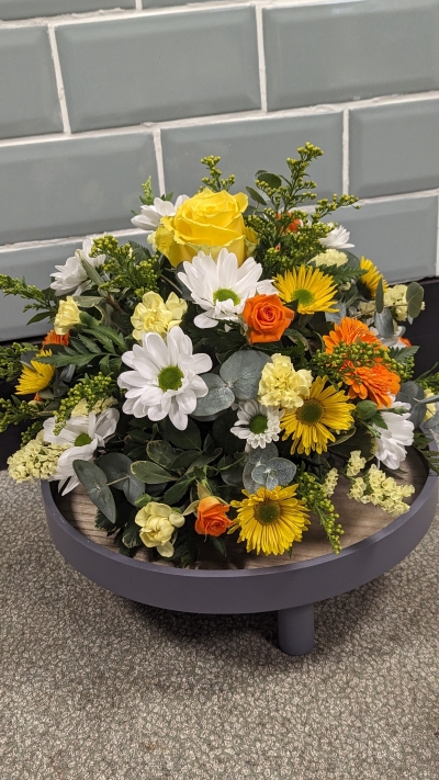 Yellow, Orange and White Posy Dish