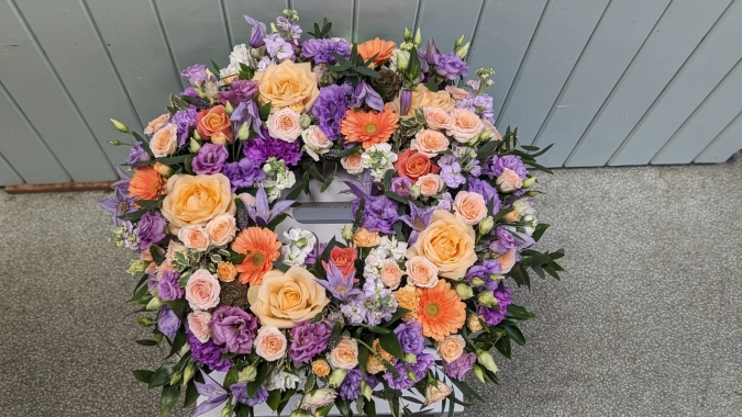 Lilac & Peach Wreath