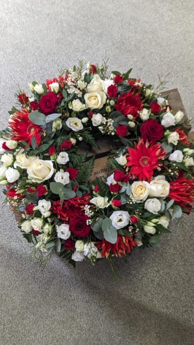 White & Red Wreath