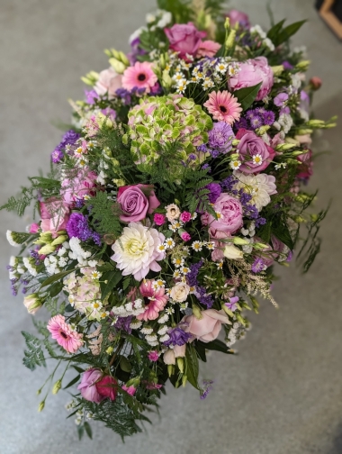 Wild Pinks & Purple Coffin Spray