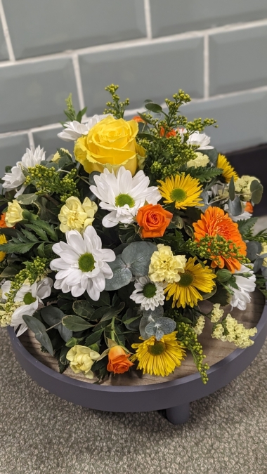 Yellow, Orange and White Posy Dish